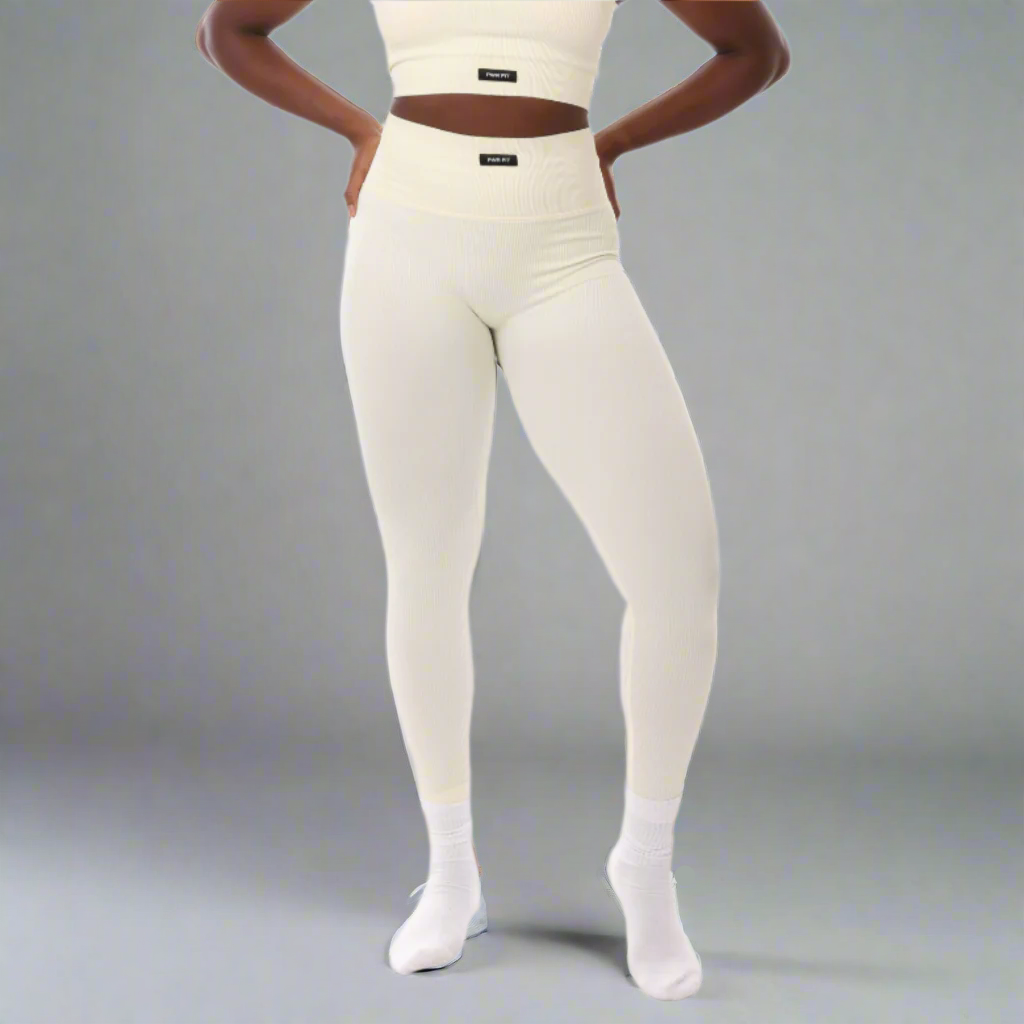 Aurora Ribbed Leggings Cream S