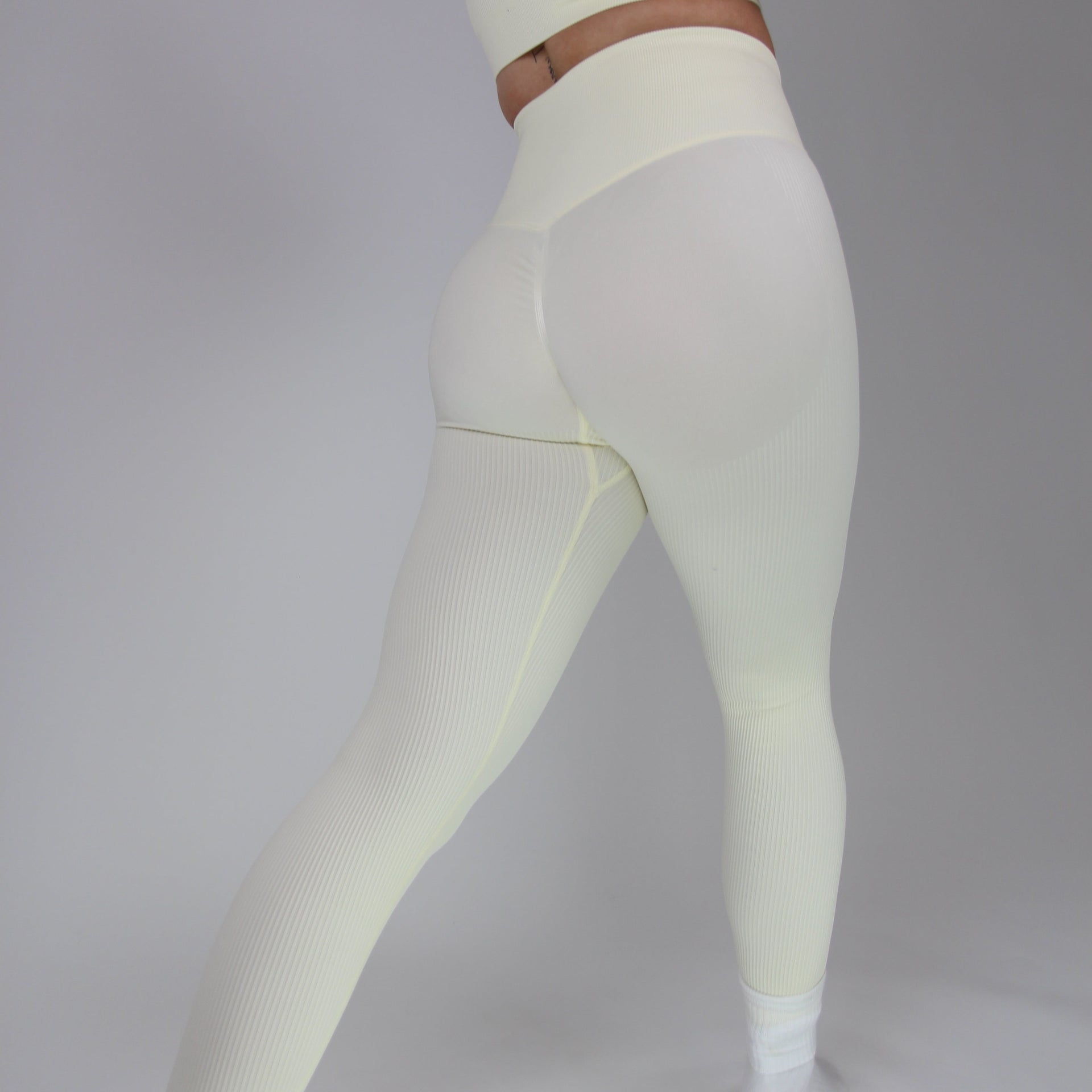 Aurora Ribbed Leggings (Beige) – Power Fitness UK